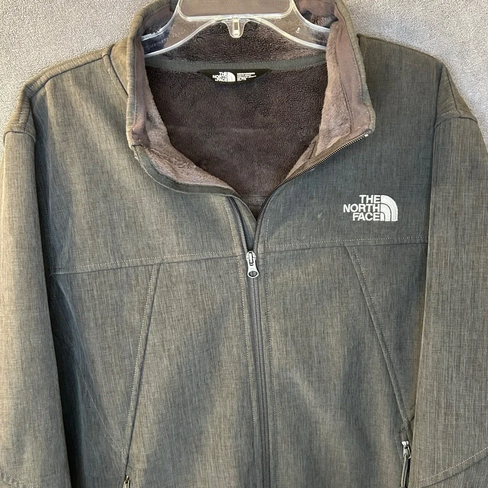The North Face Apex Bionic WindWall Jacket Mens XL Gray Fleece Lined Full Zip